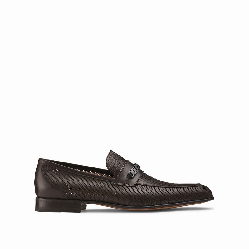 Russell & Bromley Conto Perforated Loafers Mens Brown [JUG9155IV]